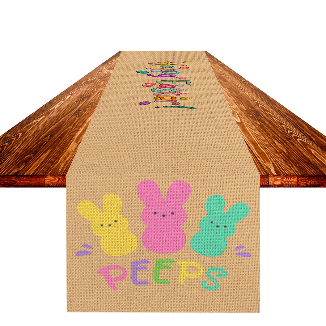 Easter Table Flag Linen Strong Durable Tablecloth Oil And Stain Proof Women dealsniper-net Suit No.3 183x33cm