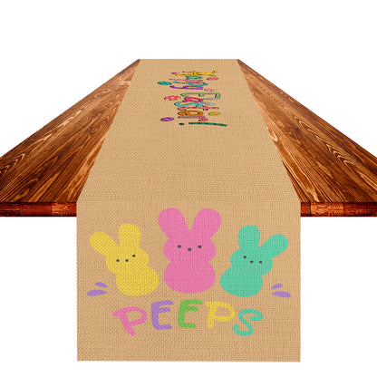 Easter Table Flag Linen Strong Durable Tablecloth Oil And Stain Proof Women dealsniper-net Suit No.3 183x33cm