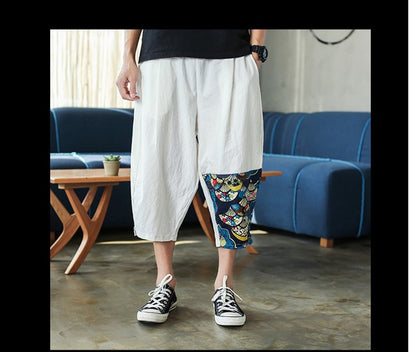 Sinicism Shop Mens Cotton Linen Harem Pants Male