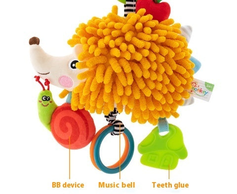 Baby Music Pulling Bell Doll Stroller Pendant Car Safety Seat Comfort Toy Kids dealsniper-net Yellow Hedgehog