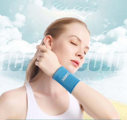 Wrist Brace Support Breathable Ice Cooling Tennis Wristband sport DealSniper.net