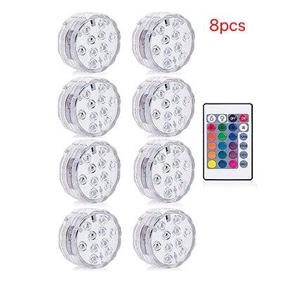 Light round candle lamp, LED for battery submersible lamp Home Decor dealsniper-net 8pcs