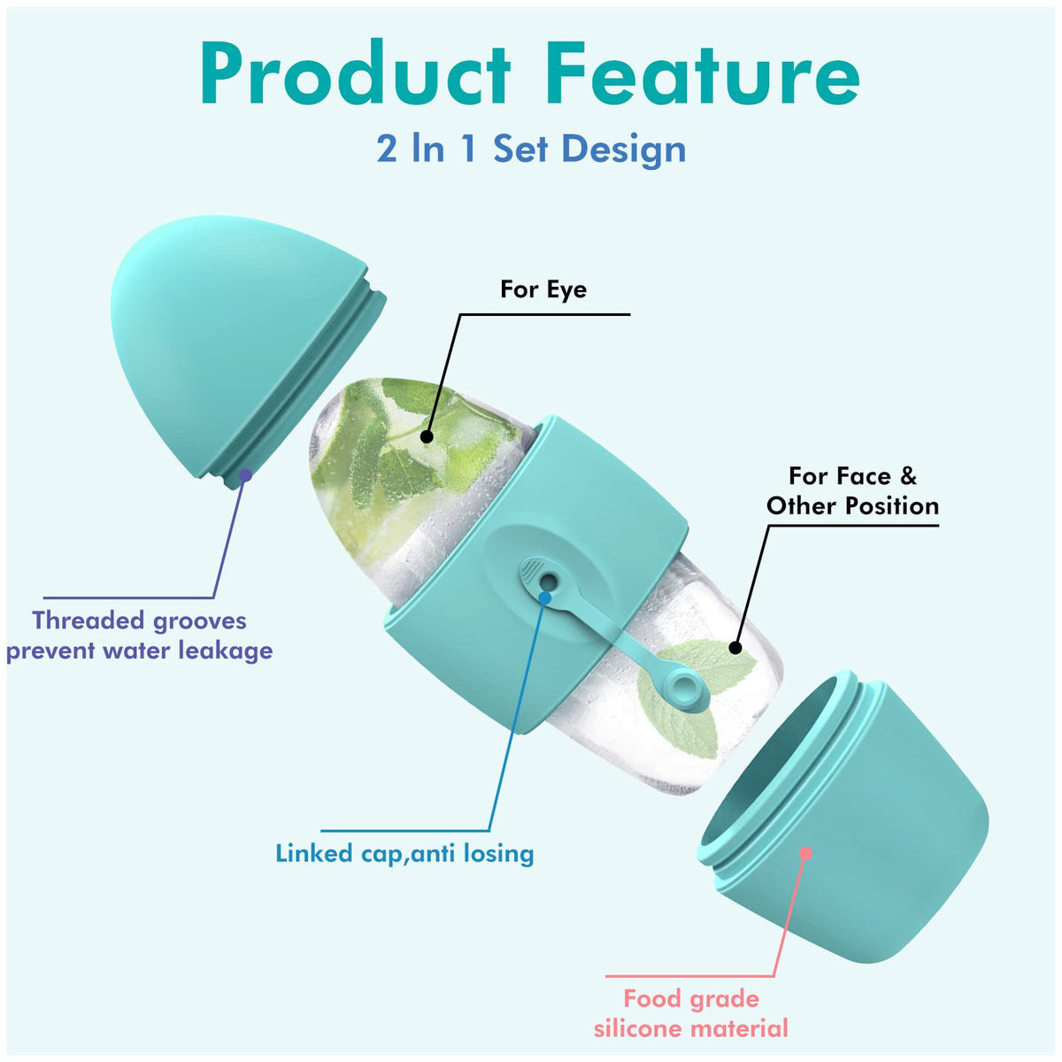 Silicone Ice Face Roller Contour Shrink Pores Remove Dark Circles Beauty Gym From House
