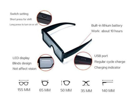 Led Luminous New Holiday Multi-function Display Glasses Kids Gym From House