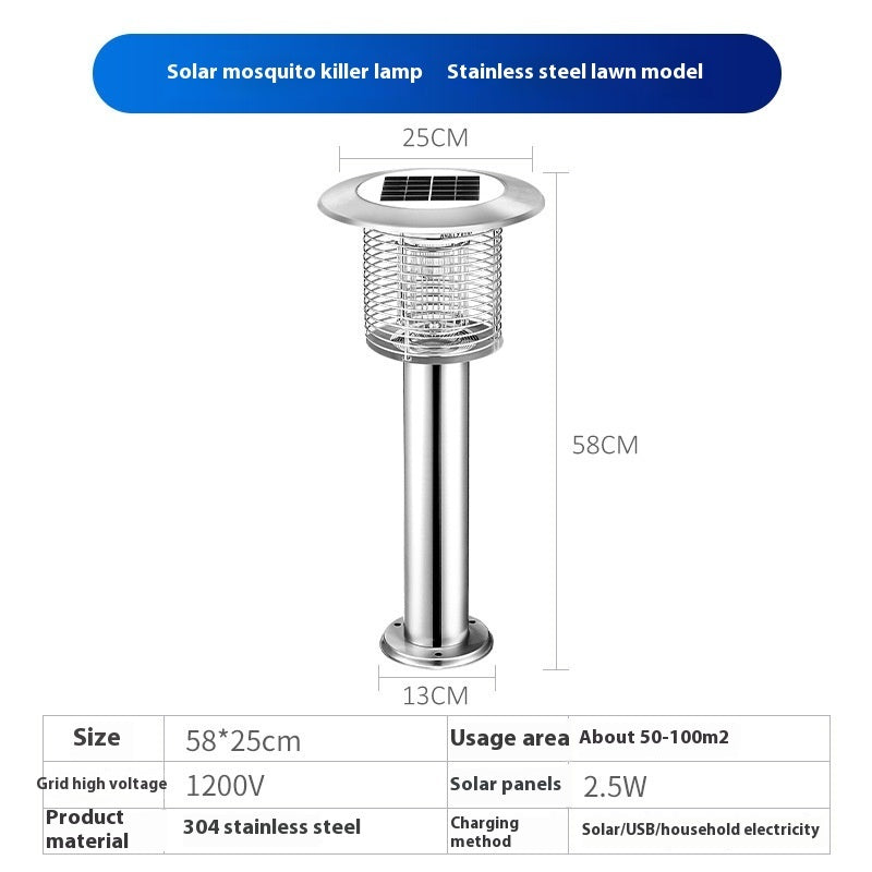 Outdoor Waterproof Solar Mosquito Lamp Outdoor dealsniper-net Silver Lawn Style