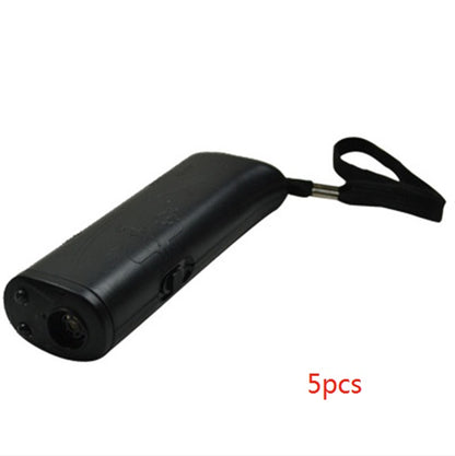 3-in-1 Anti Barking Dog Training Device Ultrasonic Dog Training Repeller LED Flashlight Pets dealsniper-net 5pcs Black