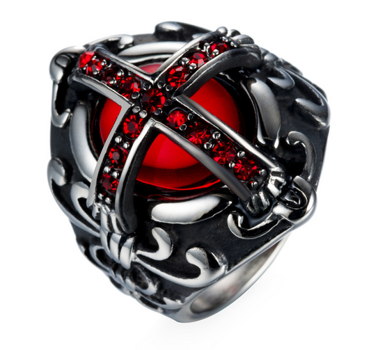 Cross red diamond ring Jewelry dealsniper-net