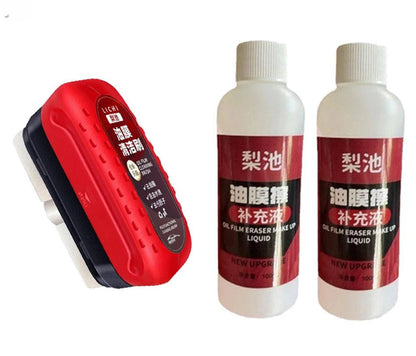 Automotive Oil Film Cleaning Brush Windshield Car Glass Vehicle Gym From House 1 Brush 2 Replenisher
