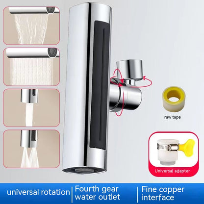 Kitchen Faucet Splash-proof Water Universal Sprinkler Kitchen dealsniper-net Fourth Gear Silver