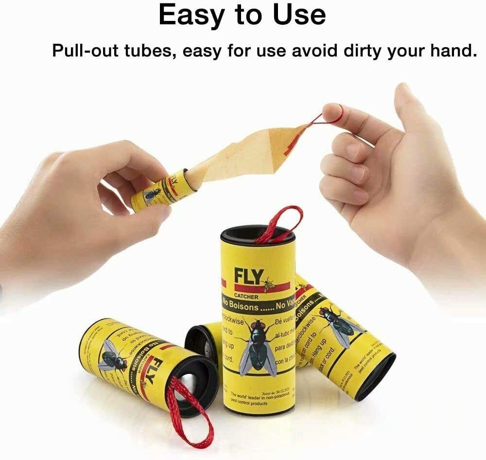 16 INSECT BUG FLY GLUE PAPER CATCHER TRAP RIBBON TAPE Home dealsniper-net