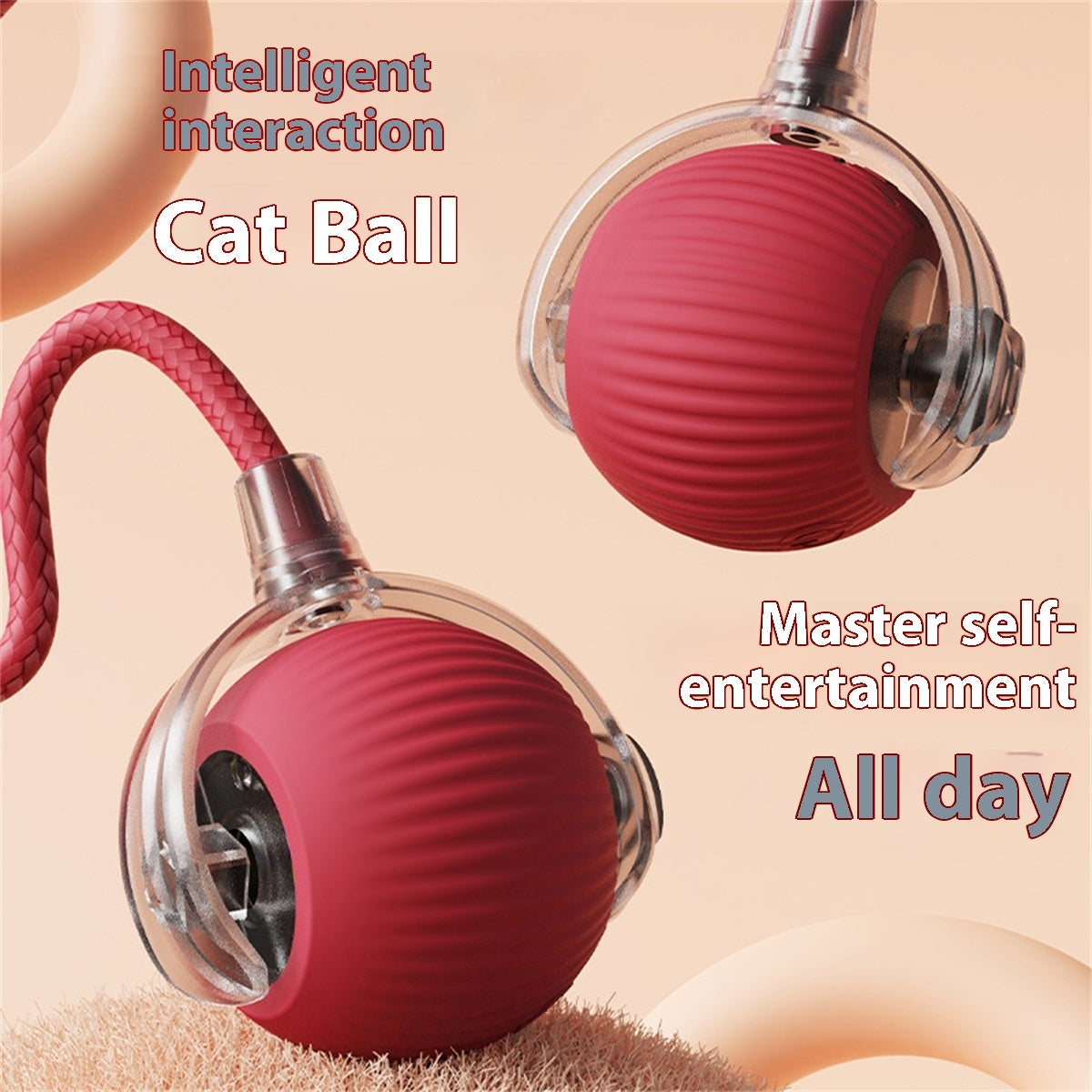 Electric Cat Toy Automatic Cat Ball Self-entertainment Rolling Ball Pets DealSniper.net