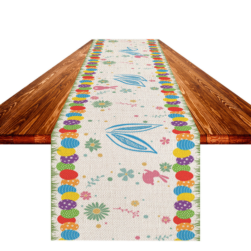 Easter Table Flag Linen Strong Durable Tablecloth Oil And Stain Proof Women dealsniper-net Suit No.6 183x33cm