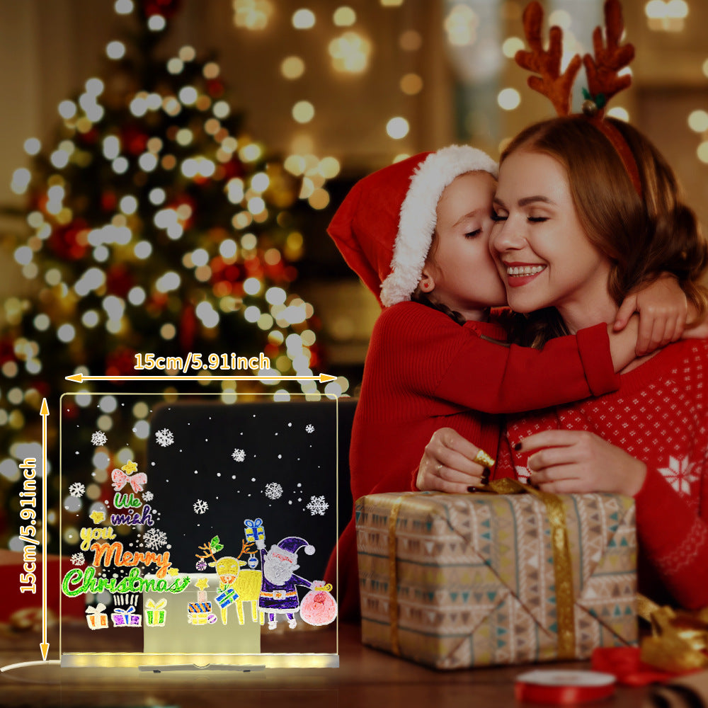 LED Acrylic Drawing Board DIY Erasable Luminous Writing Boards House Gym From House 15x15cm