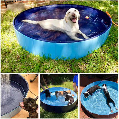 Foldable Dog Pool Pet Bath Swimming Tub Bathtub Pets dealsniper-net