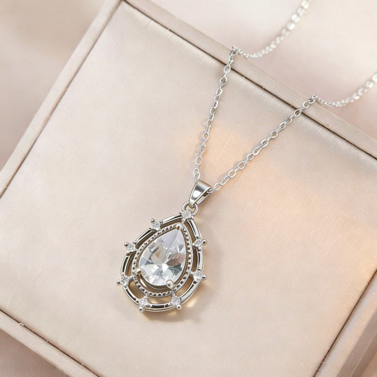 Lucky Water Drop Necklace For Women,Trendy Fashion Jewelry Gym From House