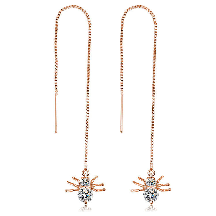 Shining Star Tassel Earrings Back Hanging Exquisite Earrings Jewelry dealsniper-net Rose gold C