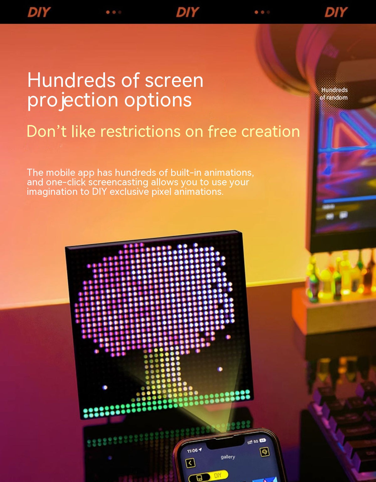 DIY Pixel Atmosphere Good Item Layout Night Light Atmosphere Home Decor DealSniper.net