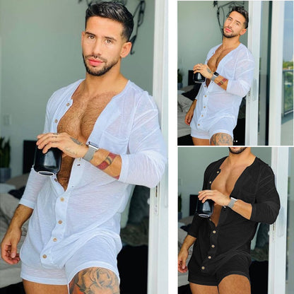 Pure Color Tight Jumpsuit New Homewear Men Gym From House