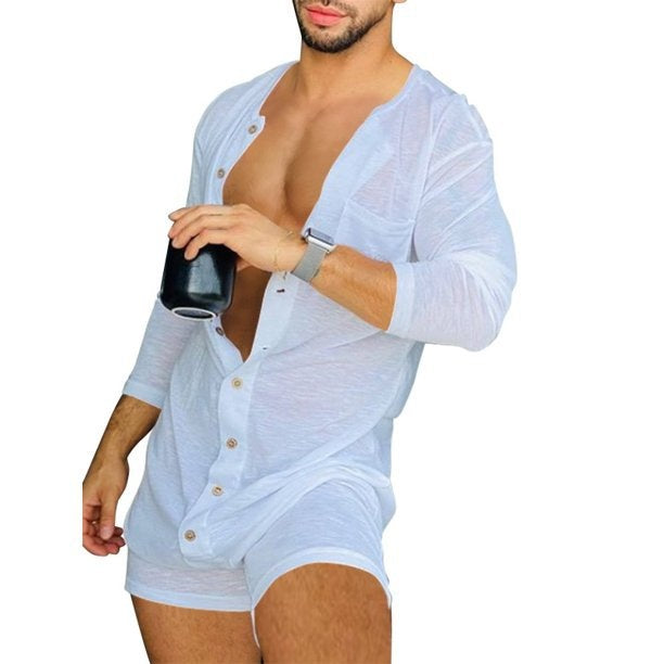 Pure Color Tight Jumpsuit New Homewear Men Gym From House