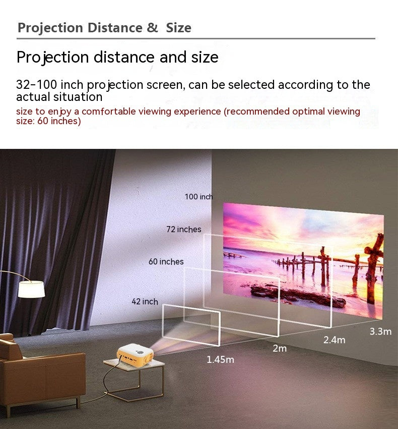 Mini A10 Same Screen With Mobile Phone Cross-border Projector Home