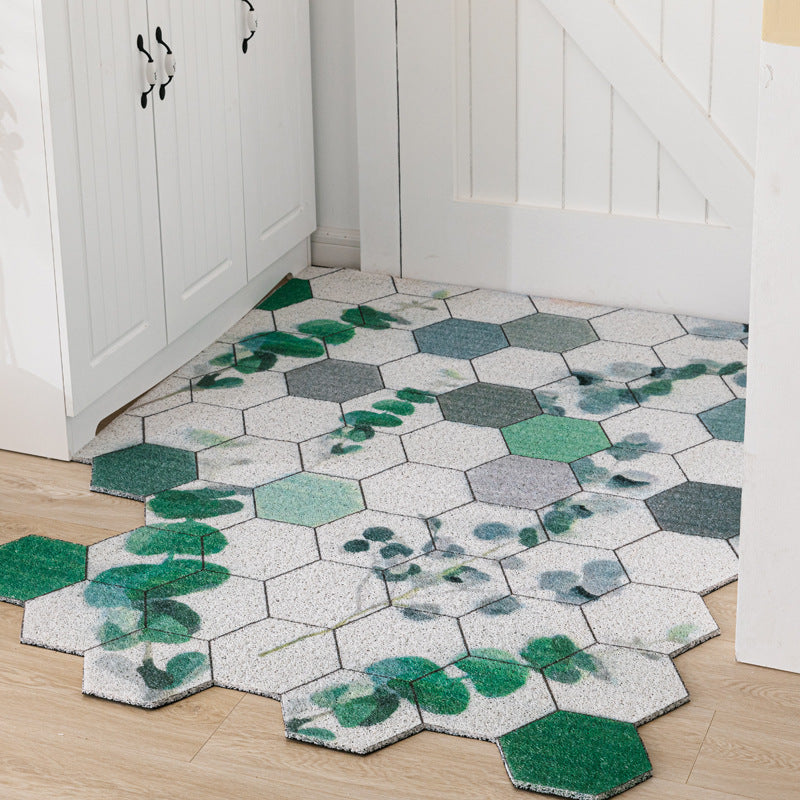 Non-slip Washable Hexagon Printed Custom Cut Doormat Carpet House DealSniper.net D 40x120cm