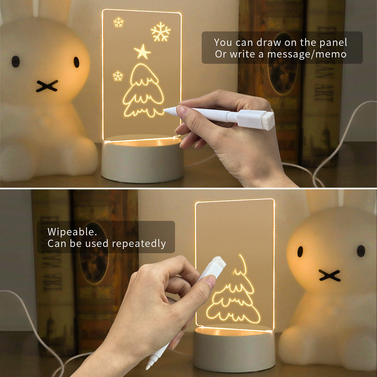 LED Light Note Board Usb Desktop Night Light Home Decor DealSniper.net