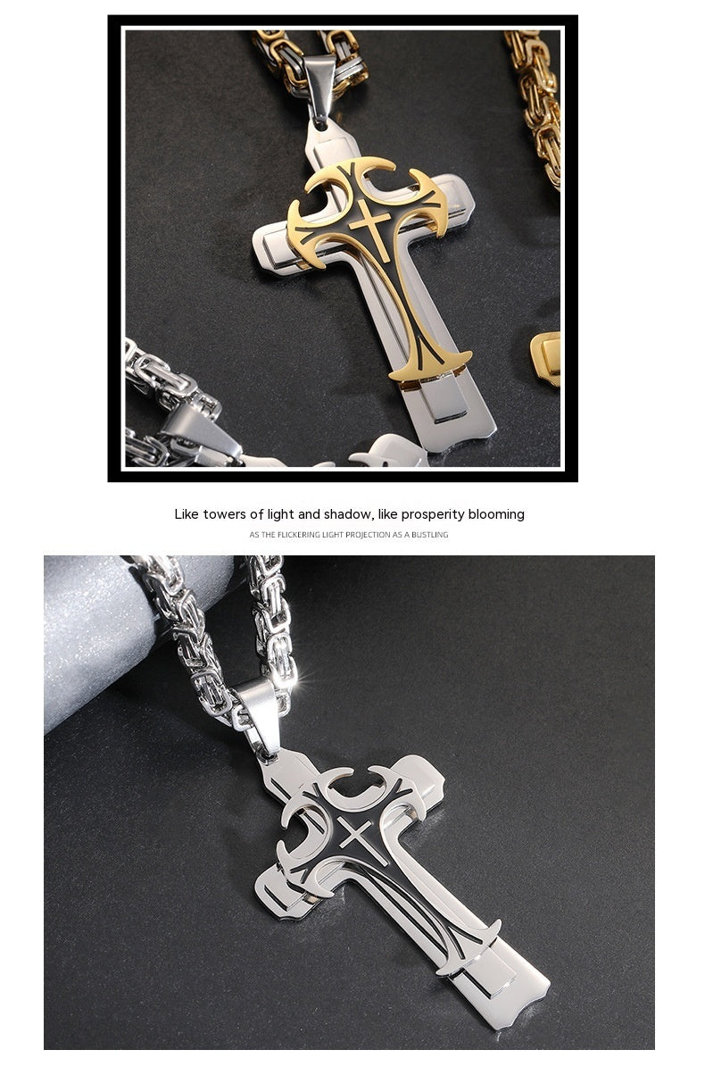 Fashion Jewelry Christian Trinity Latin Cross Necklace Jewelry dealsniper-net