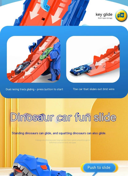 Tyrannosaurus Dinosaur Deformation Track Gliding Car Kids dealsniper-net