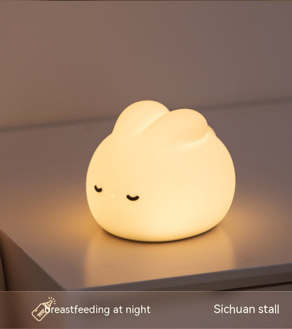 Simple Children Get Up Rabbit Silicone Sleeping USB Charging Night Light Home Decor Gym From House