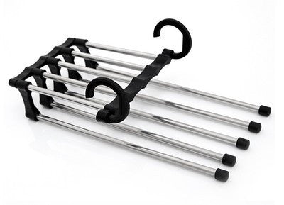 5 In 1 Wardrobe Hanger Multi-functional Clothes Hangers Rack House DealSniper.net Black 47x18cm