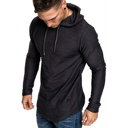 Men Hoodie Sweatshirt Casual Long Sleeve Slim Tops Gym T-shir Men dealsniper-net Black L