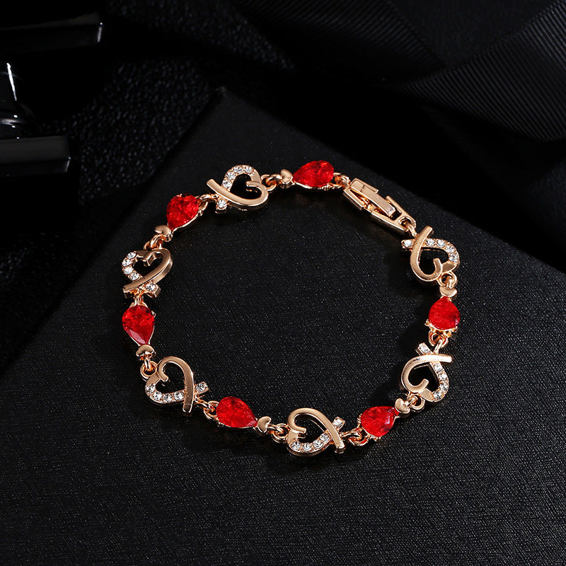 Hollow Love Bracelet With Rhinestones Fashion Jewelry dealsniper-net