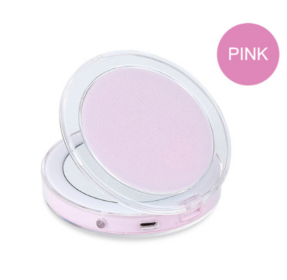 LED Lighted Mini Makeup Mirror 3X Magnifying Compact Travel dealsniper-net Dream powder 85×85×17.2