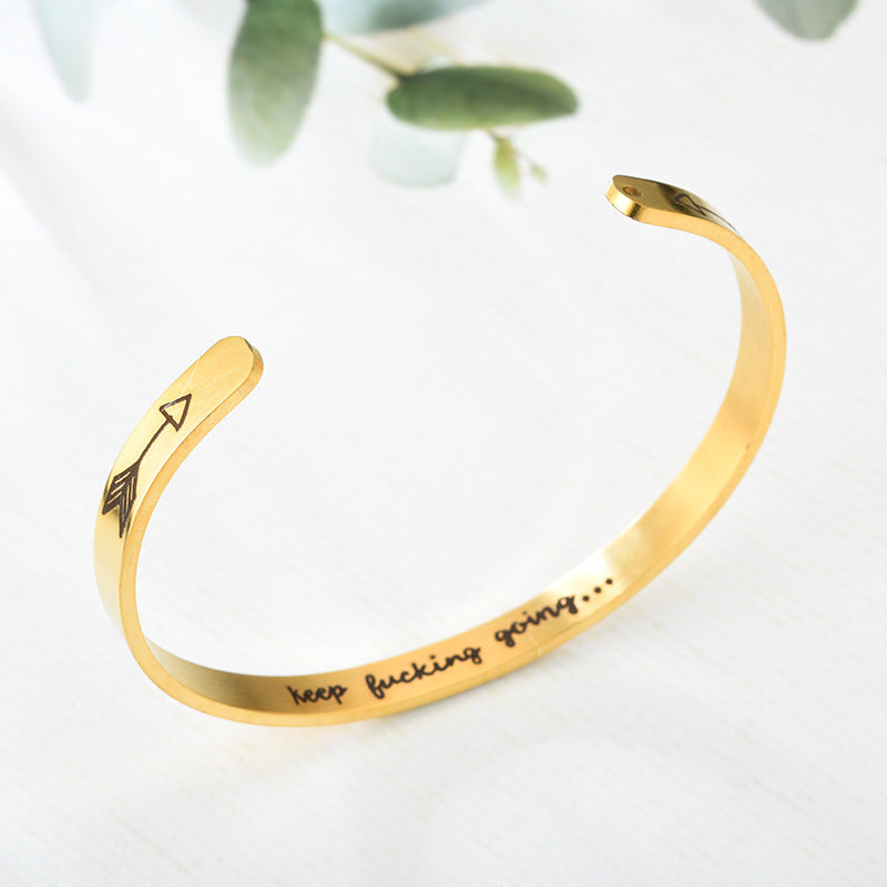 Gold Color Charms Bracelet Femme Stainless Steel Jewelry Gifts Holidays dealsniper-net Gold arrow