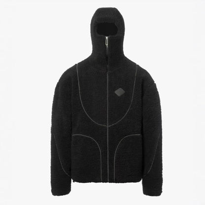 Men's Fashion Lamb Wool Hooded Zipper Coat Sweatshirt