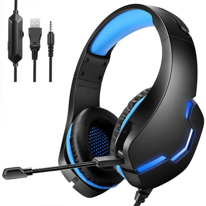 J10 3.5mm Gaming Headset With Mic And LED Lights Gadgets dealsniper-net Blue