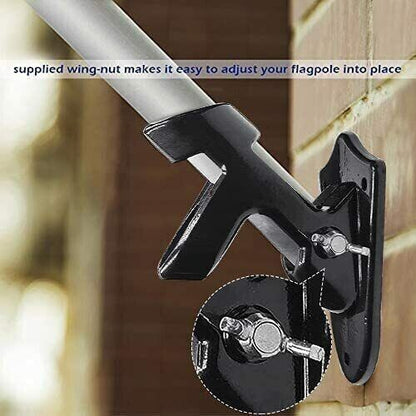 Wall Mounted Flag Pole Holder-Two-Position Mounting Bracket With Hardwares Home dealsniper-net