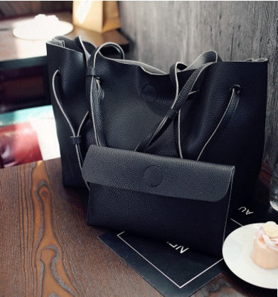 Fashion Shoulder Tote Bag Two Piece Crossbody Bag Women dealsniper-net Black