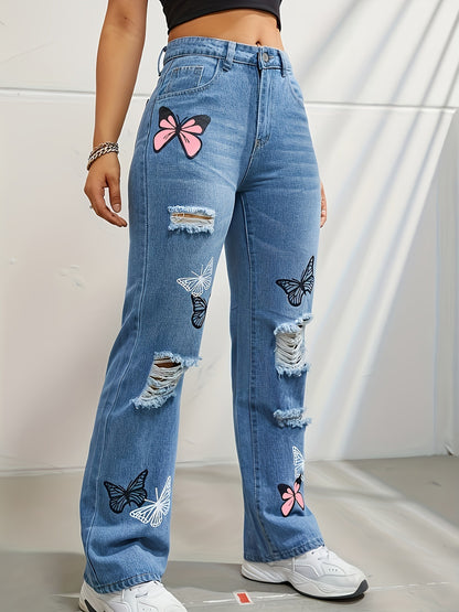 High Waisted Straight Leg Jeans For Women Women dealsniper-net