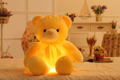 Creative Light Up LED Teddy Bear Stuffed Animals Plush Toy Kids dealsniper-net Yellow 75CM