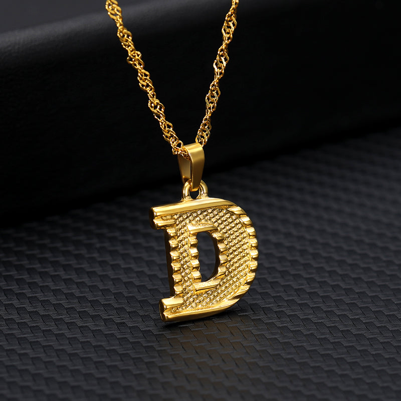 26 letters gold-plated pendant necklace Jewelry dealsniper-net D