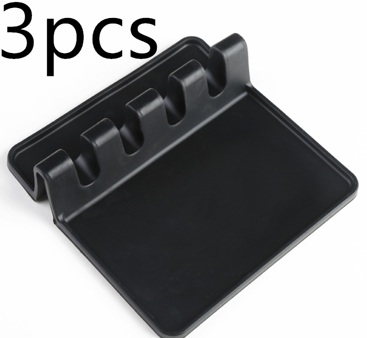 Kitchen Silicone Spoon Pad Spatula Mat Kitchen dealsniper-net Black3pcs