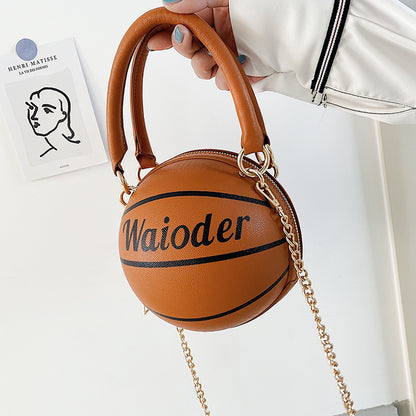 Basketball Shape Handbags and Purses for Women Women dealsniper-net Brown