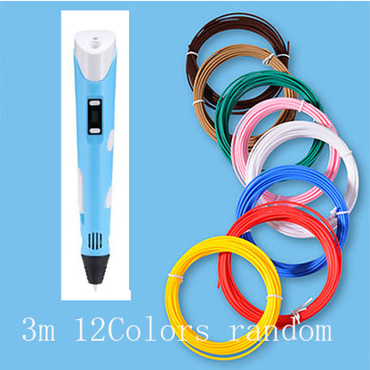 3D print pen 3D pen two generation graffiti 3D stereoscopic Kids dealsniper-net Blue 3M USB