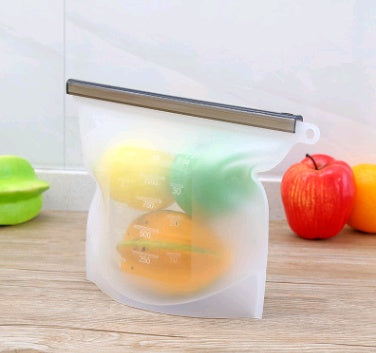 Silicone fresh-keeping bag vacuum sealed bag food Kitchen dealsniper-net White 1000ml