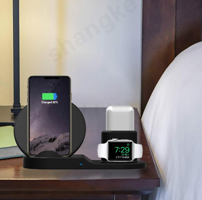 Compatible with Apple , 3-in-1 Wireless Charger Phones DealSniper.net Black EU Plug 2pcs