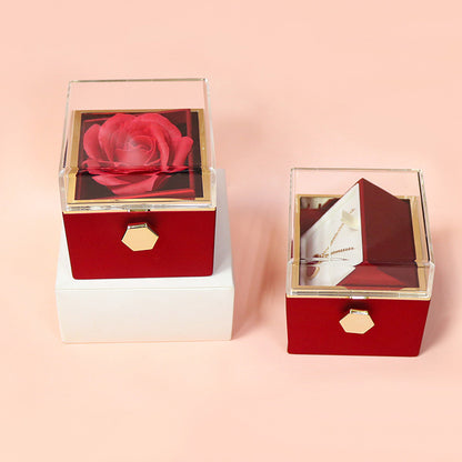 Rotating Soap Flower Rose Gift Box Creative Rotating Rose Jewelry