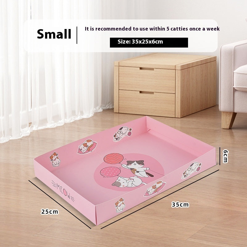 Portable Folding Semi-open Thickened Disposable Litter Box Pets Gym From House Litter Box Small Size A01 1 Pack