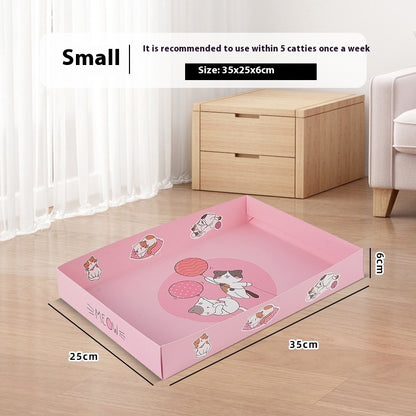 Portable Folding Semi-open Thickened Disposable Litter Box Pets Gym From House Litter Box Small Size A01 1 Pack