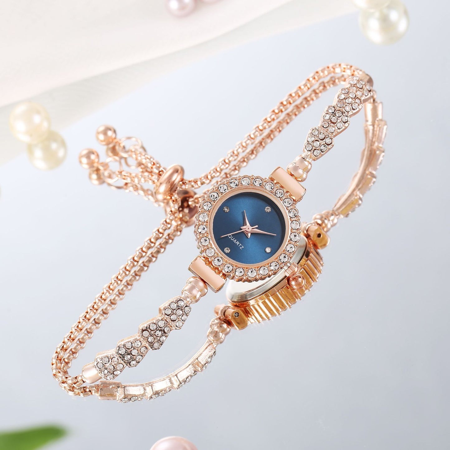 Fashion Luxury Women's Watch Gold Fine Strap Jewelry dealsniper-net Blue